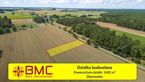 działka na sprzedaż 1402m2 działka Zborowskie, Dolna