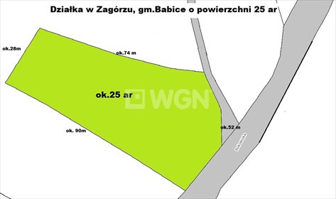 działka na sprzedaż 2507m2 działka Zagórze, Zagórze, Zagórze