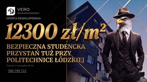 Nowoczesne 28m2 z tarczą VERO PROTECT i patio mieszkanie Łódź, Śródmieście, Wólczańska