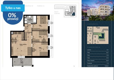 Przestronne 4-pokojowe mieszkanie 73,34 m2 w Fordonie mieszkanie Bydgoszcz, Fordon, Altanowa