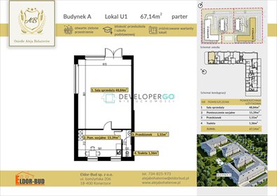 lokal użytkowy na sprzedaż 67m2 lokal użytkowy Komorowo, płk. Dyplomowanego Ludwika Bociańskiego
