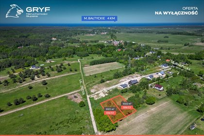 Działki pod dom i inwestycję, 4 km od morza działka Objazda