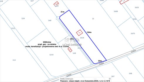 Sprzedam działkę 2066 m² z domem w Kuleszówce działka Kuleszówka, Cicha