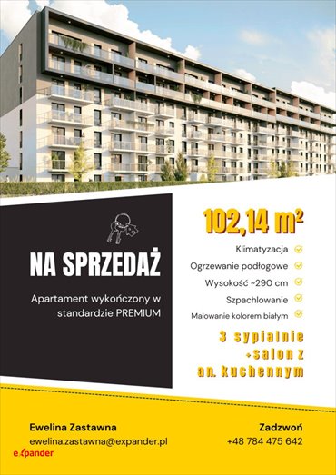 Nowoczesne 4-pokojowe mieszkanie PREMIUM w zielonej dzielnicy Poznania mieszkanie Poznań, Ławica, Bułgarska