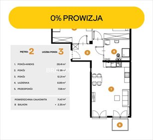mieszkanie na sprzedaż 71m2 mieszkanie Kraków, Bronowice, Bronowice, Na Błonie