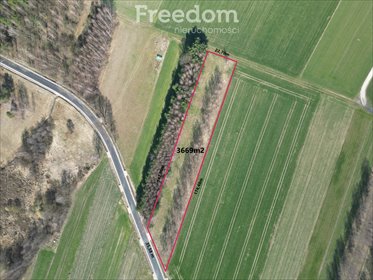 Działka 3669 m² pod zabudowę w Gorzkowiczkach działka Gorzkowiczki