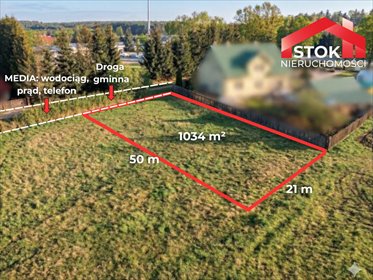 działka na sprzedaż 1034m2 działka Białystok, Dojlidy Górne, Rzeczna