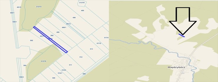 działka na sprzedaż 1500m2 działka Międzybórz