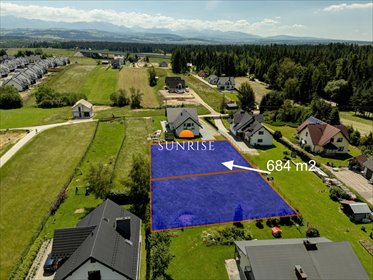 Działka z widokiem na góry, podział, 684 m², Nowy Targ działka Nowy Targ, Partyzantów