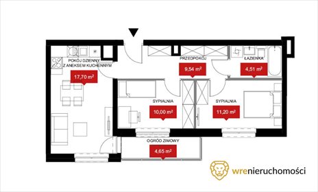 mieszkanie na sprzedaż 53m2 mieszkanie Wrocław, Kleczków, Władysława Reymonta