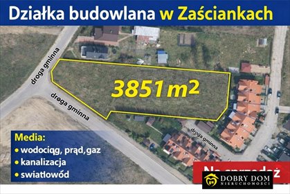 Do sprzedania działka inwestycyjna 3851 m² z mediami i szybkim dojazdem działka Zaścianki
