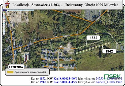 działka na sprzedaż 2808m2 działka Sosnowiec, Milowice, Dziewanny