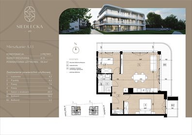 mieszkanie na sprzedaż 59m2 mieszkanie Bydgoszcz, Czyżkówko, Siedlecka