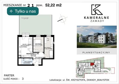 mieszkanie na sprzedaż 52m2 mieszkanie Białystok, Zawady
