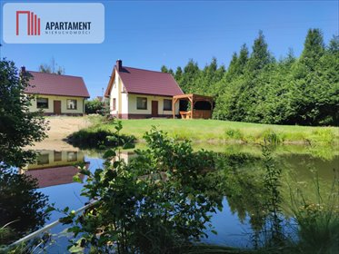 Urokliwe 55 m2 z prywatną plażą i stawem mieszkanie Dominikowo