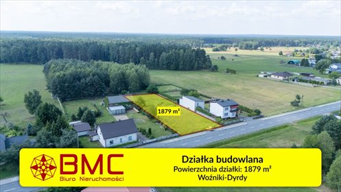 działka na sprzedaż 1879m2 działka Woźniki, Dyrdy, Asfaltowa