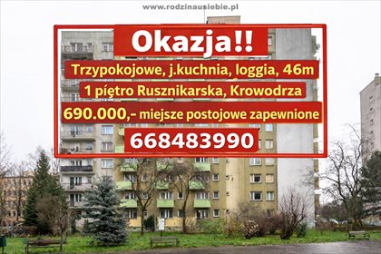 mieszkanie na sprzedaż 46m2 mieszkanie Kraków, Krowodrza, Rusznikarska
