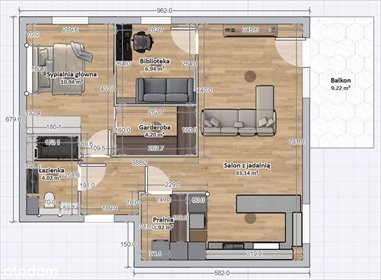 Nowe 3-pokojowe mieszkanie 62,8 m² z balkonem i miejscami garażowymi mieszkanie Gdańsk, Orunia Górna, Kazimierza Wielkiego