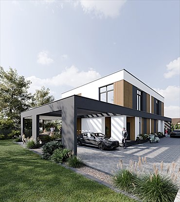 Nowoczesny bliźniak z ogrodem 240m² w Warszawie dom Warszawa, Białołęka, Zdziarska