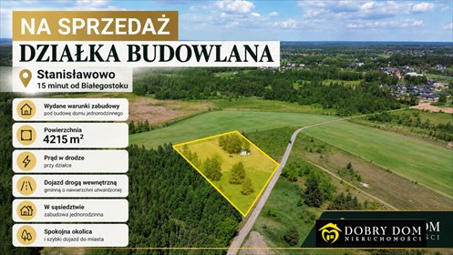 Sprzedam działkę 4215 m² pod dom jednorodzinny w Stanisławowie działka Stanisławowo