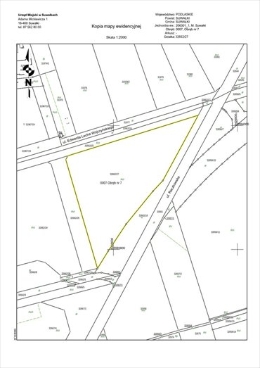 działka na sprzedaż 22104m2 działka Suwałki, Edwarda Lecha Wojczyńskiego