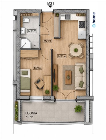Zapraszam do obejrzenia 32 m² mieszkania z dużą loggią w Rzeszowie mieszkanie Rzeszów, Lubelska