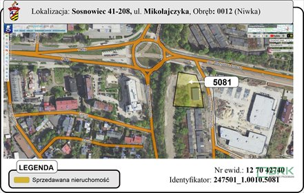 działka na sprzedaż 3350m2 działka Sosnowiec, Niwka, Mikołajczyka