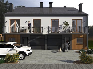 Nowoczesny dom bliźniak z garażem i ogrodem, 123 m² dom Głogów Małopolski, Partyzantów