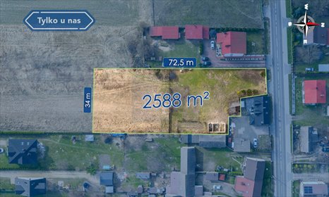 działka na sprzedaż 2588m2 działka Krasice, Cmentarna