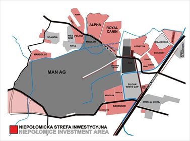 Na sprzedaż działka przemysłowa 26 000 m² w Niepołomicach działka Niepołomice