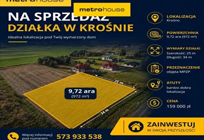 Działka budowlana 847 m2 z udziałem, blisko centrum Krosna działka Krosno