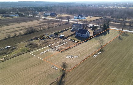 Działka budowlana 2030 m² z mediami, blisko Łodzi działka Dobieszków, Klonowa