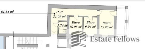 Atrakcyjne biuro 61m² w centrum Krakowa - polecam lokal użytkowy Kraków, Krupnicza