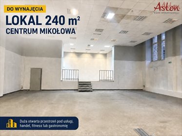Na wynajem przestronny lokal usługowy 240 m² w centrum Mikołowa lokal użytkowy Mikołów, Centrum