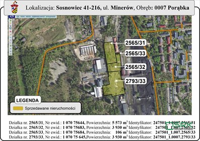 działka na sprzedaż 13593m2 działka Sosnowiec, Porąbka, Minerów