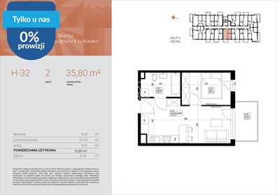 Polecam nowoczesne 2-pokojowe mieszkanie 35,8 m² w Bydgoszczy mieszkanie Bydgoszcz, Czyżkówko, Flisacka