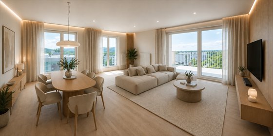 Przestronny 4-pokojowy apartament z tarasem i balkonem mieszkanie Kraków, Samuela Bogumiła Lindego