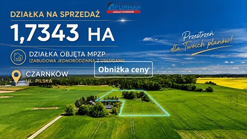 Działka 17 343 m² z potencjałem inwestycyjnym. działka Czarnków
