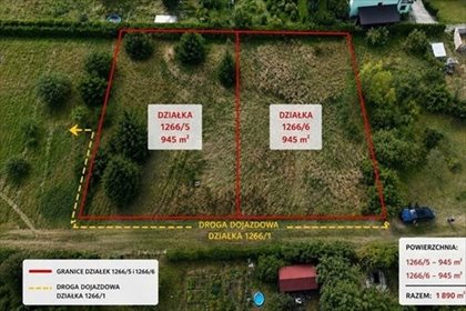 Działka budowlana 945 m² z MPZP, gotowy plan domu. działka Dolice, Pyrzycka