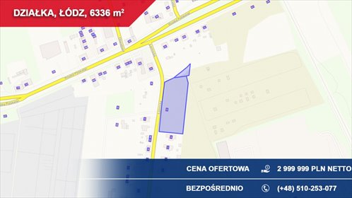 działka na sprzedaż 6336m2 działka Łódź, łomnicka 21