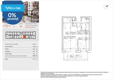 Dwupokojowe mieszkanie w Bielawach, 35,62 m2, atrakcyjna cena mieszkanie Bydgoszcz, Bielawy, Jana Karola Chodkiewicza