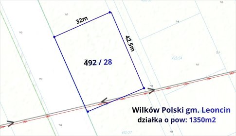Działka 1350 m² w Wilkowie Polskim (spokojna okolica) działka Wilków Polski