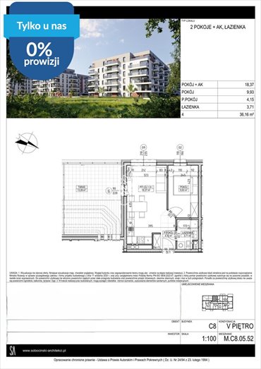 Nowoczesne 2-pokojowe mieszkanie 36,16 m² w Fordonie - polecam! mieszkanie Bydgoszcz, Fordon, Fordońska