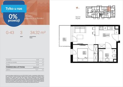 Przestronne 4-pokojowe mieszkanie 34,32 m² w Czyżkówku mieszkanie Bydgoszcz, Czyżkówko, Flisacka