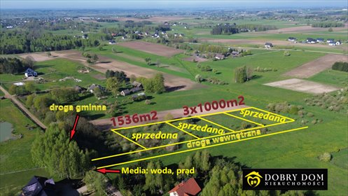 Polecam działkę 1000 m² pod dom w Podleńcach z WZ, media, blisko Białegostoku działka Podleńce