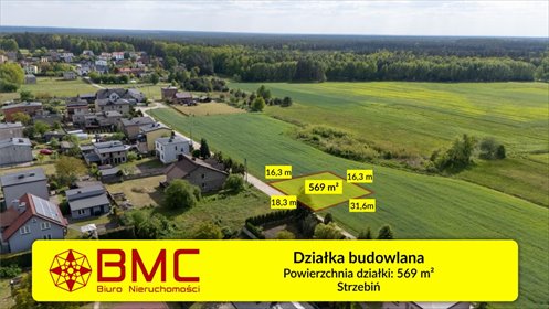 działka na sprzedaż 569m2 działka Strzebiń, Kościuszki