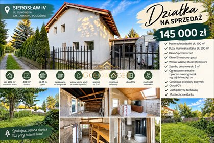 Działka 400 m² z murowaną altaną i garażem (Sierosław) działka Sierosław, Bukowska