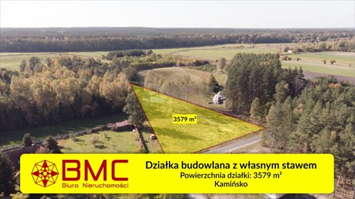 Działka 3579 m² z małym stawem i dostępem do drogi - polecam! działka Kamińsko