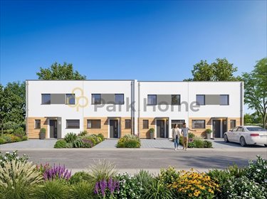 Nowoczesny bliźniak z dużym ogrodem i ogrzewaniem podłogowym dom Jezierzyce Kościelne