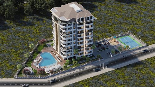 Stylowe 1-pokojowe mieszkanie z basenem i systemem inteligentnym mieszkanie Avsallar, Avsallar, Alanya, Antalya